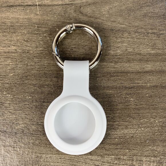 for AirTag Silicone Holder Case Cover Airtag Tracker Keychain Sleeve Shell White - Picture 7 of 9